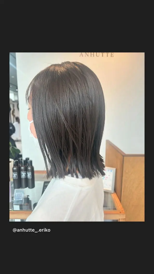 セミロング ボブ 竹内 えりこのヘアスタイル