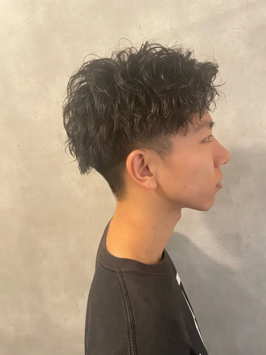 メンズ センターパート マッシュ メンズパーマ メンズツイストパーマ ツーブロック カット ヘアセット 心斎橋/メンズ /ルレイル/地形真希のヘアスタイル