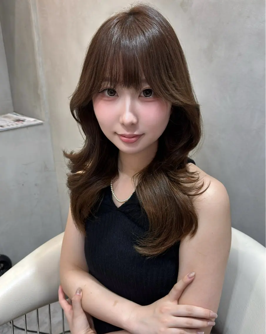 セミロング ヘアアレンジ カット 縮毛矯正 トリートメント 髪質改善/透明感 カラー/吉田光佑のヘアスタイル