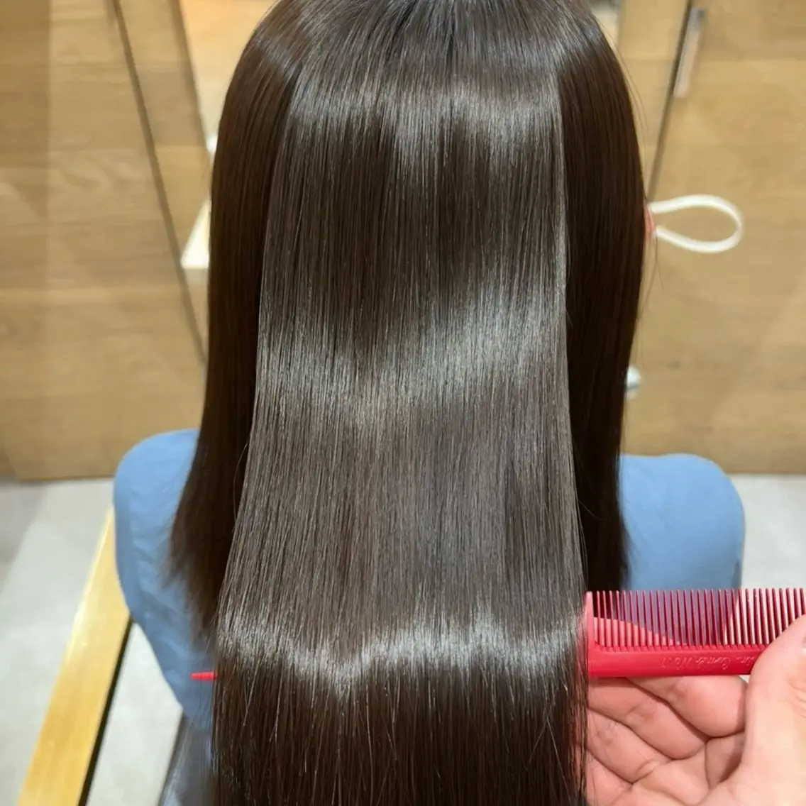 ロング カラー パーマ 酸性ストレート ストレートパーマ カット ヘアカラー 縮毛矯正 トリートメント モテ髪×トレンド💕 小顔レイヤー 金井のヘアスタイル