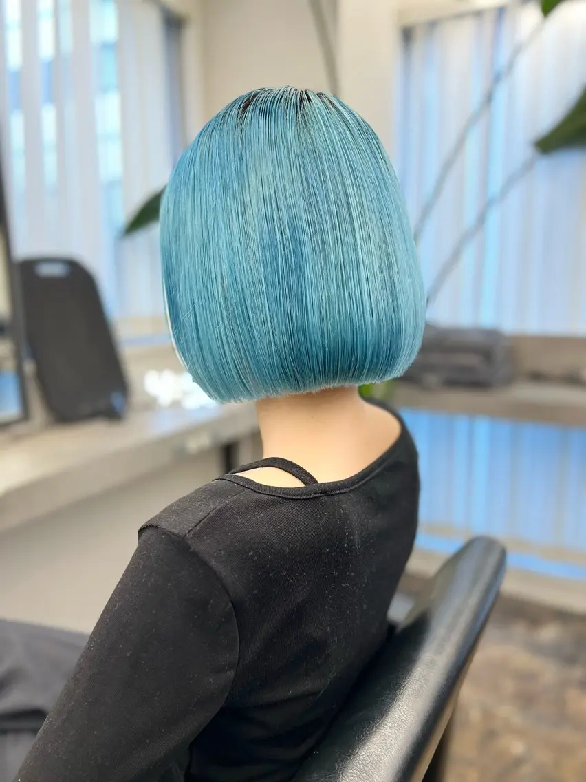 ミディアム カラー ブルーカラー カット ヘアカラー 透明感カラー特化🫧 🦋栗原🦋のヘアスタイル