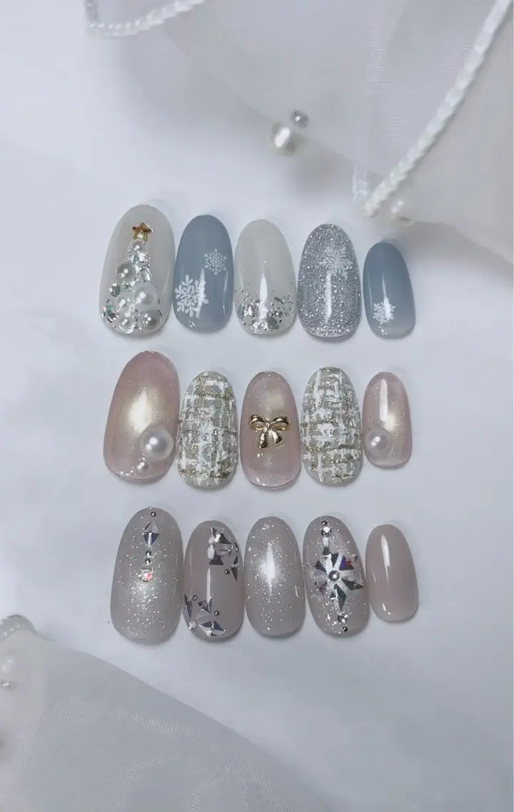 ネイル 冬ネイル クリスマス ella nail AIのネイルデザイン