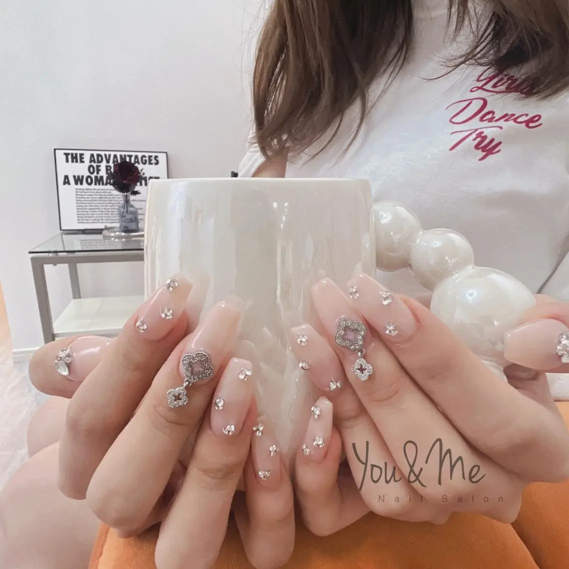 ネイル アートネイル フラッシュネイル フレンチネイル ジェルネイル ガラスフレンチ You&Me Yukiのネイルデザイン