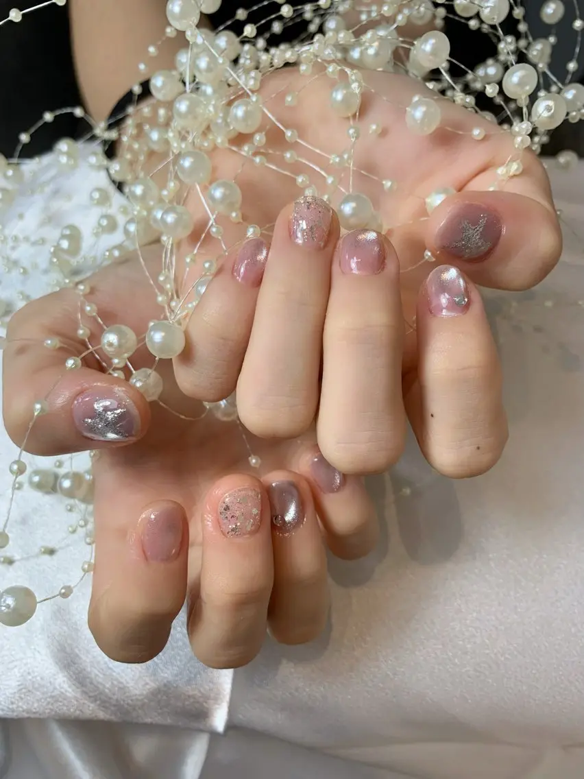 ネイル 長さ出し フレンチネイル 韓国ネイル マグネットネイル ミラーネイル ハンドネイル Kiwami nailsalonのネイルデザイン