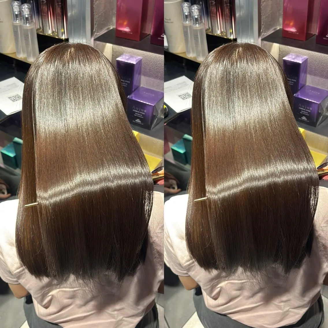ロング カット ヘアカラー 縮毛矯正 トリートメント 今話題の艶髪矯正 美艶カラー/FUKAのヘアスタイル