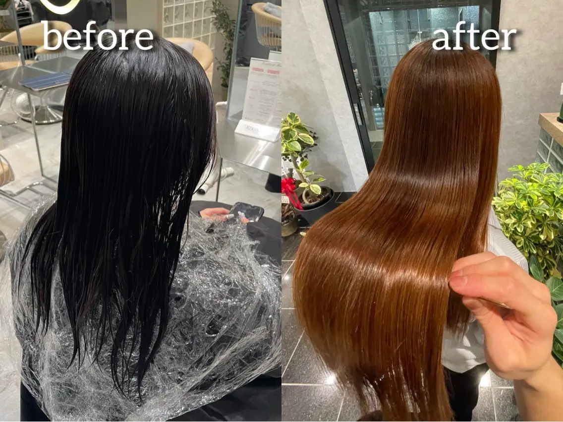 ロング カット ヘアカラー トリートメント Lond roseのヘアスタイル