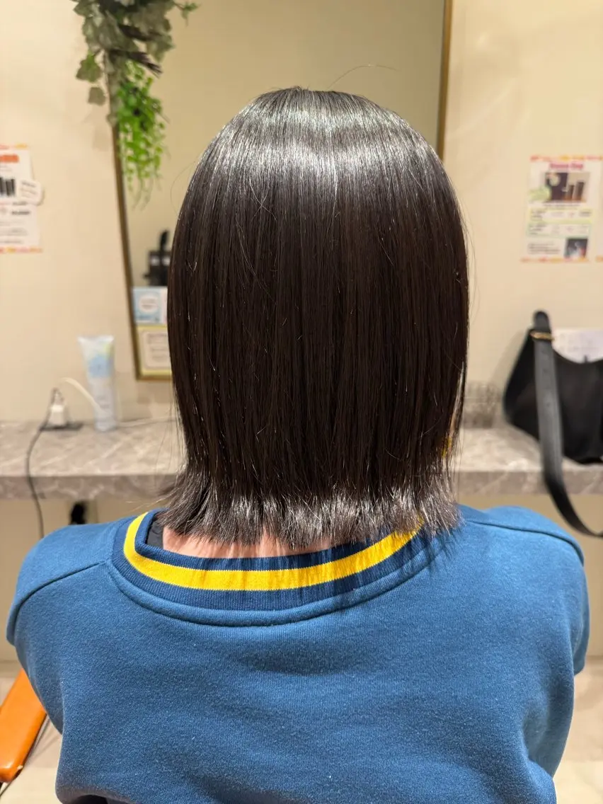 ミディアム ボブ 外ハネヘア カット 暖色/ベージュ/ メンズ/鈴木彩のヘアスタイル