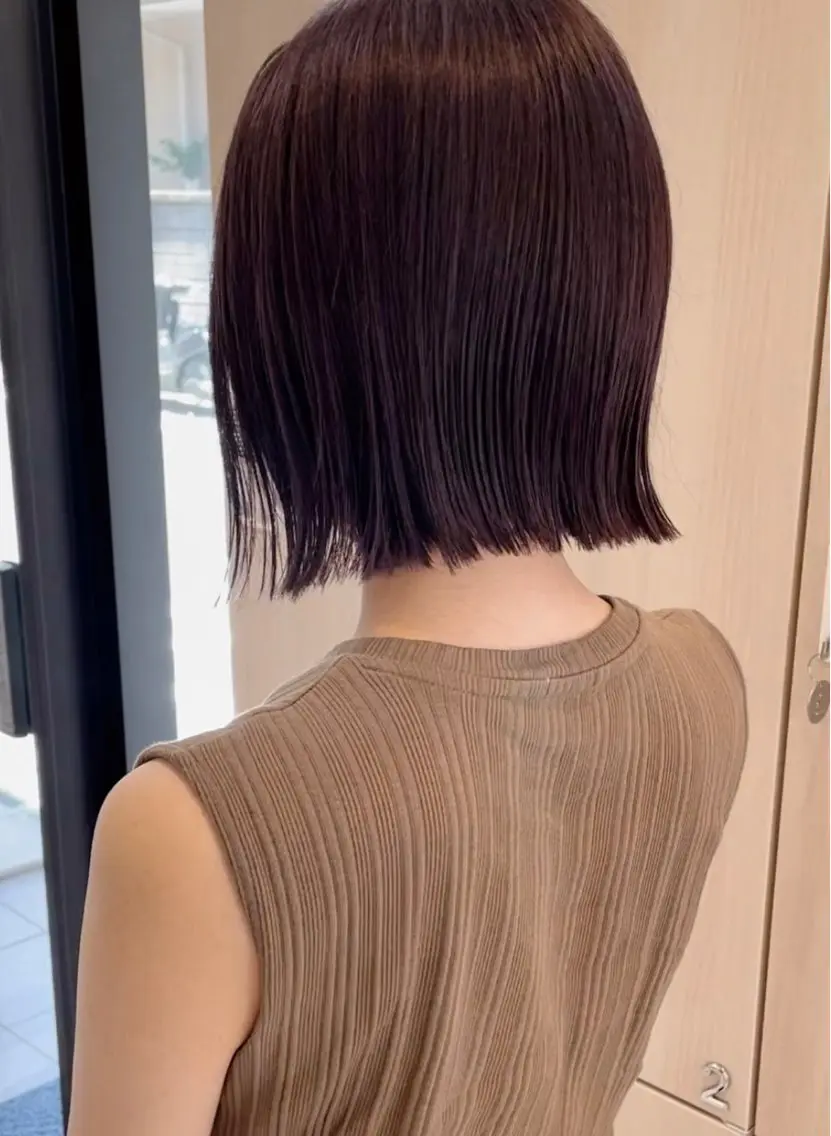 ミディアム 切りっぱなしボブ ボブ 外ハネヘア カット ヘアカラー 【ボブ/個室サロン】 癒し空間mimuraのヘアスタイル