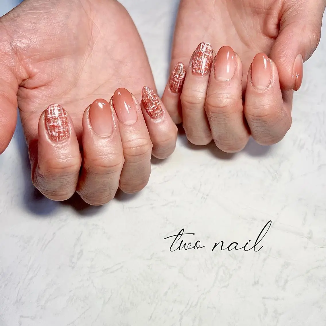 ネイル アートネイル フットネイル ハート ニュアンスネイル ホワイト two nailのネイルデザイン