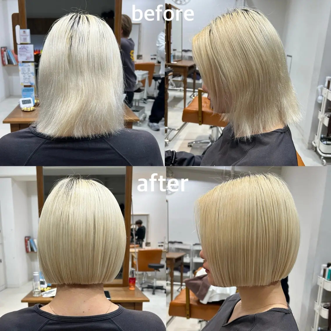 ショート ワンレンボブ ボブ 🫧ボブ/艶髪カラー 伊原修子のヘアスタイル