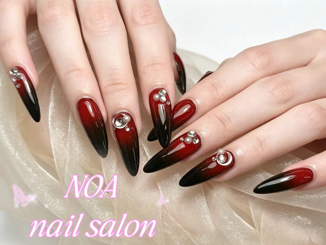 ロング 韓国風ヘア ハンドネイル Noa Nail みつきのネイルデザイン