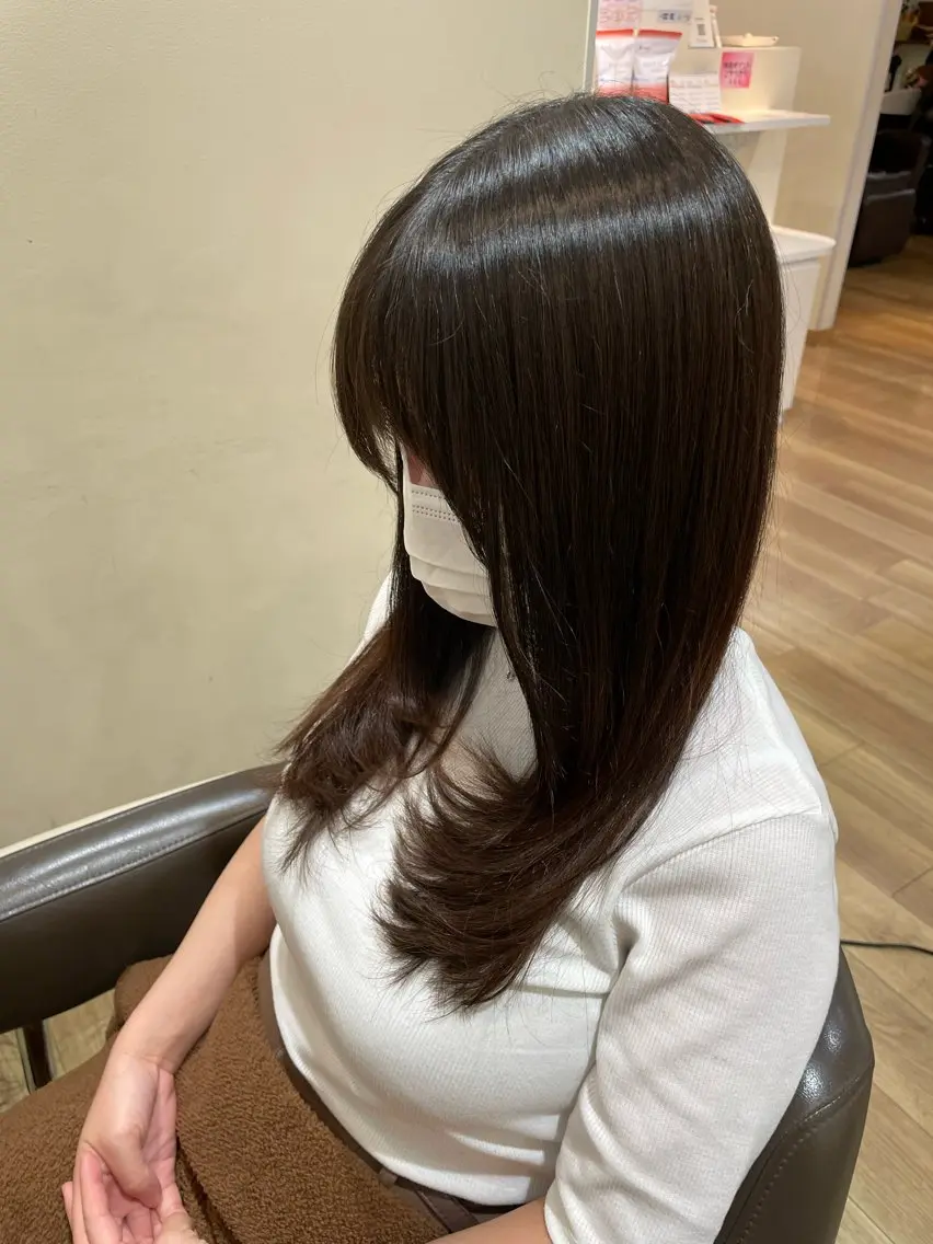 ロング レイヤーカット 韓国レイヤー🎀/ 顔周り特化🎀/豊田のヘアスタイル