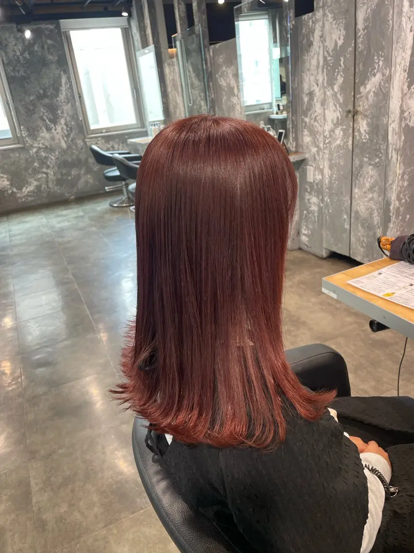 セミロング カラー ヘアカラー ハイトーン 横浜💞ミオのヘアスタイル