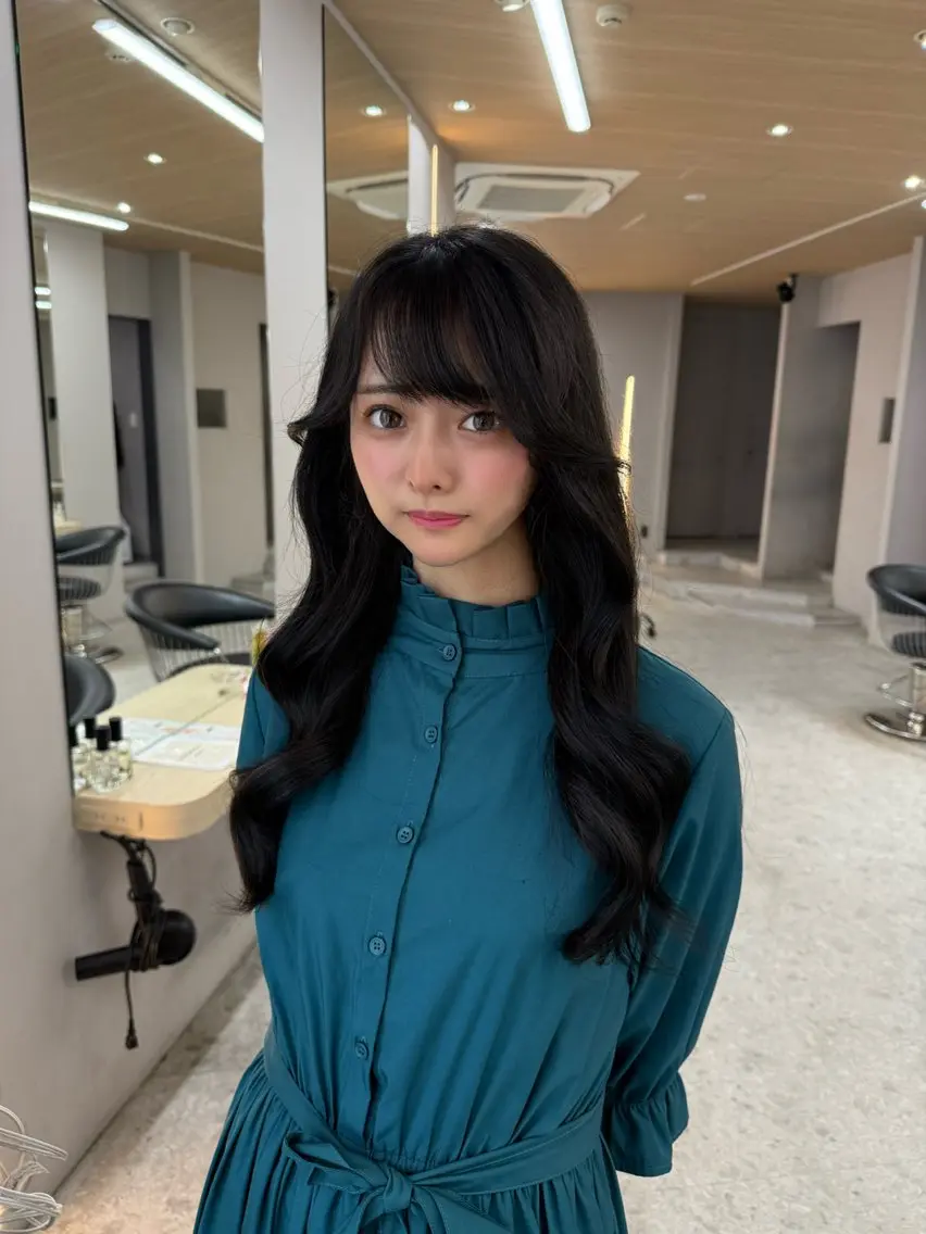 ロング くびれヘア 顔周りカット 髪質改善 韓国風ヘア レイヤーカット 平山 翔意のヘアスタイル
