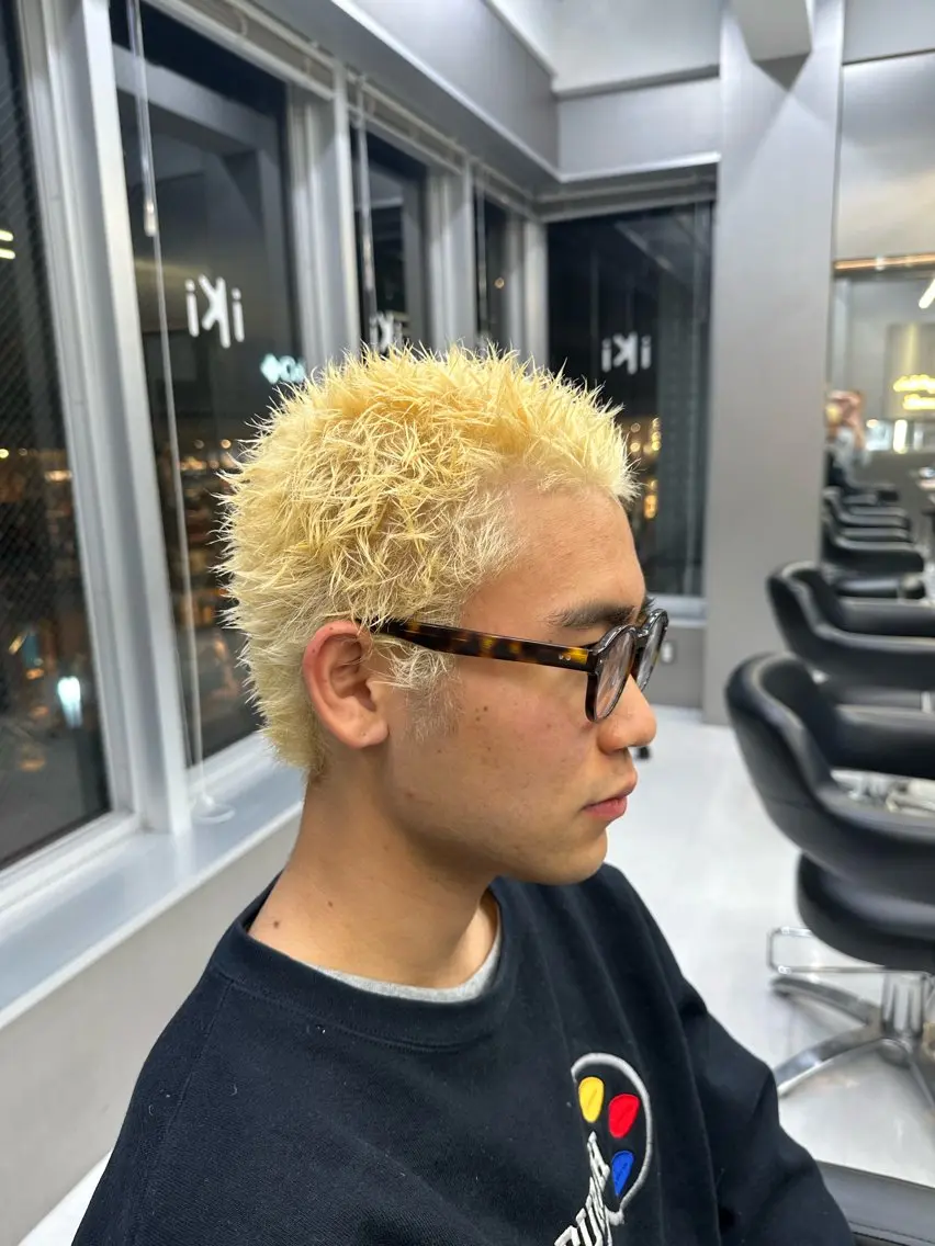 ショート カラー パーマ メンズ カット ヘアカラー パーマ 💈メンズ/パーマ 💈中目黒/谷のヘアスタイル