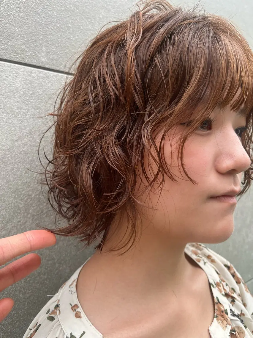 ミディアム ミディアムパーマ ボブ レイヤーカット カット パーマ 似合わせパーマ/ 山本銀次郎のヘアスタイル