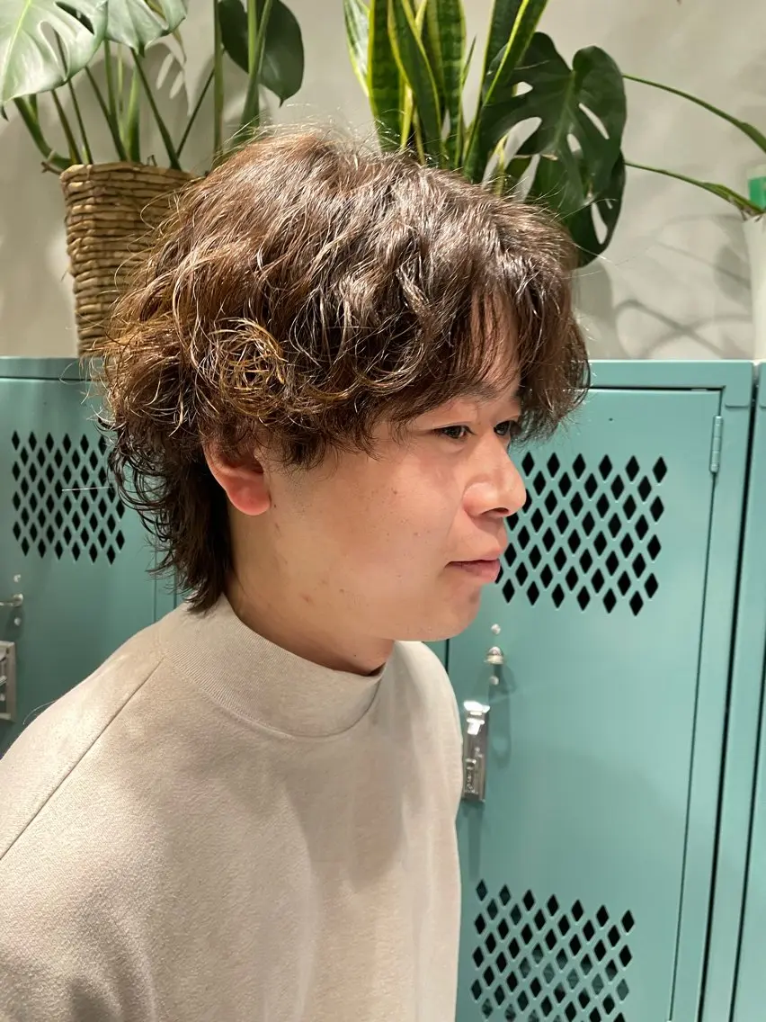 メンズ メンズパーマ カット パーマ あきば まゆのヘアスタイル