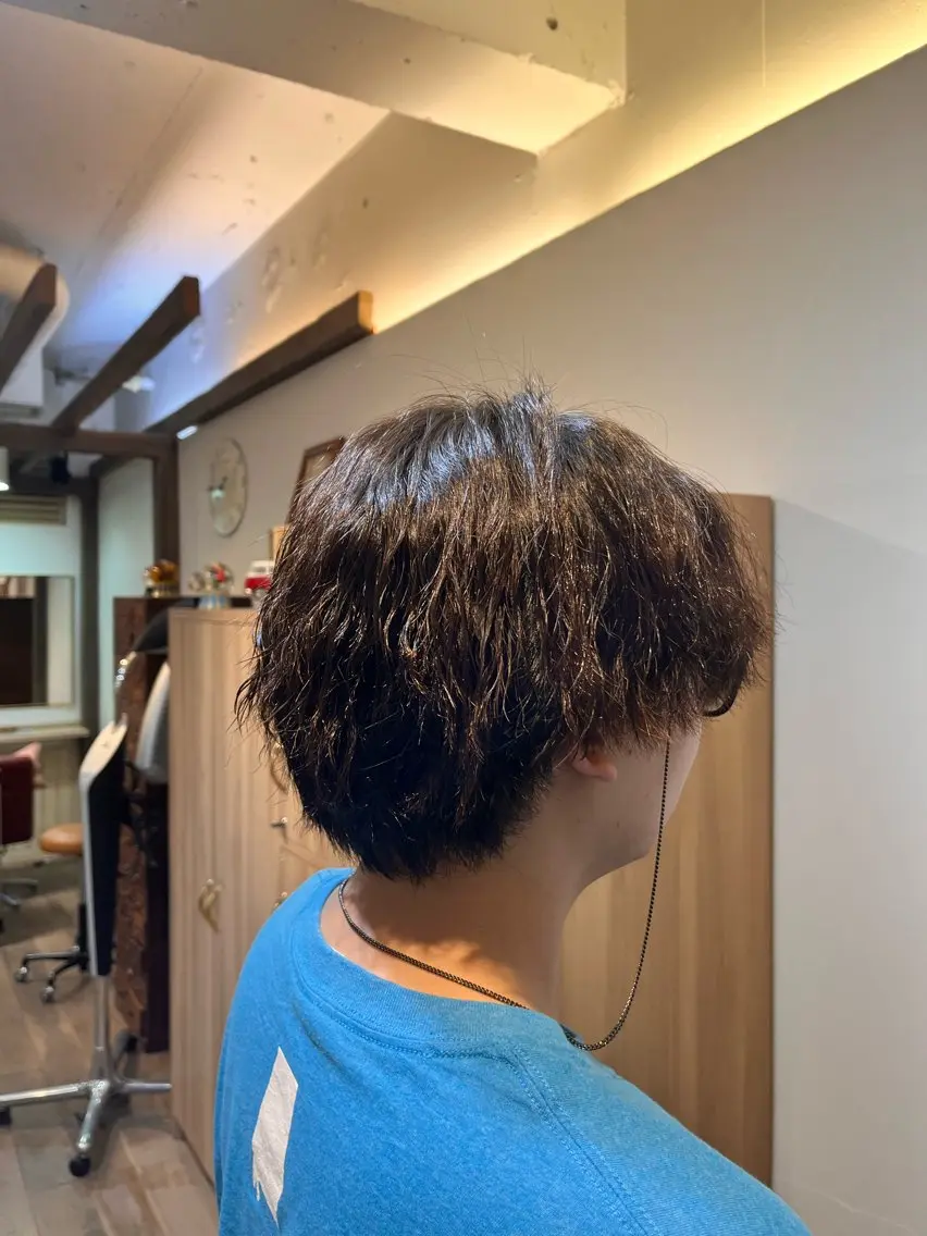 ショート パーマ メンズ メンズパーマ ツイストスパイラルパーマ スパイラルパーマ パーマ 臺 佳連のヘアスタイル