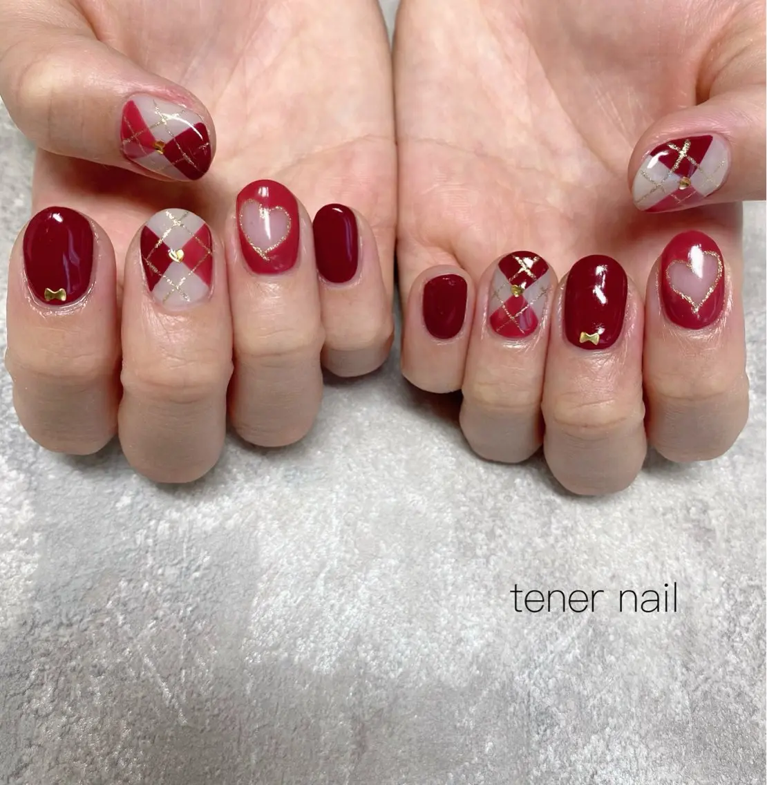 ネイル ハート ハンドネイル テネルネイル tener nailのネイルデザイン