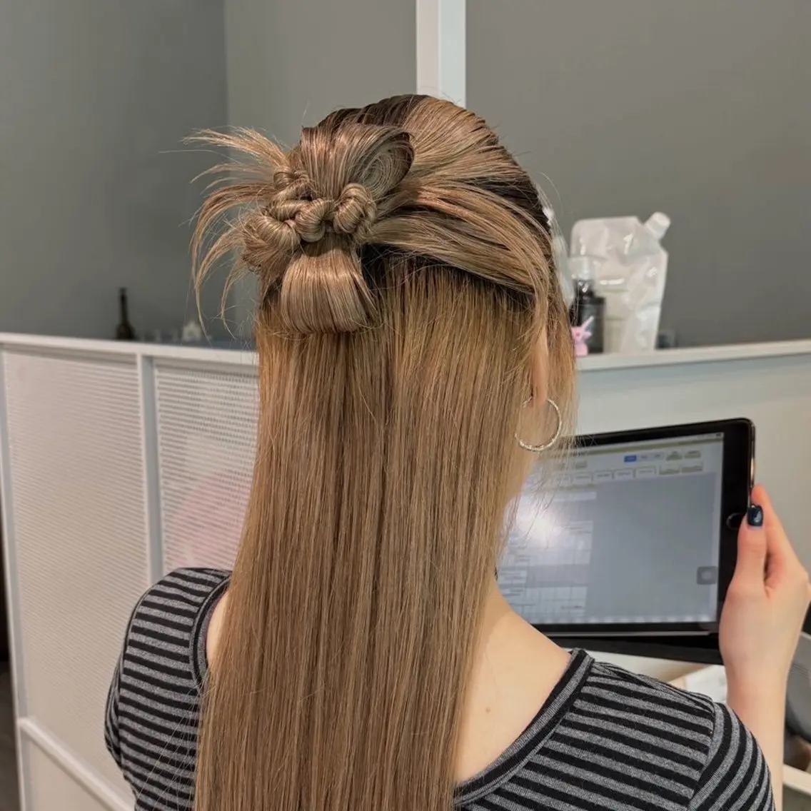 ミディアム ヘアアレンジ ハーフアップ 米村 春香のヘアスタイル