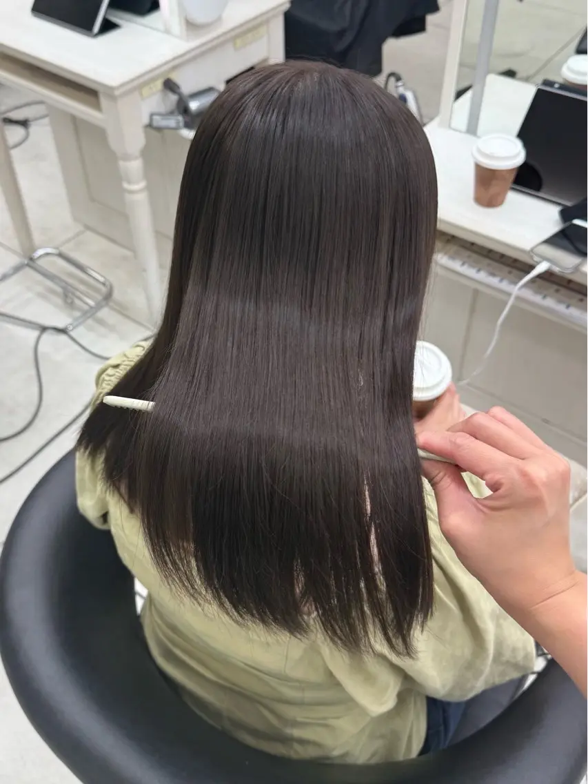 ロング 縮毛矯正 透明感カラー/ 艶髪 SOERUのヘアスタイル