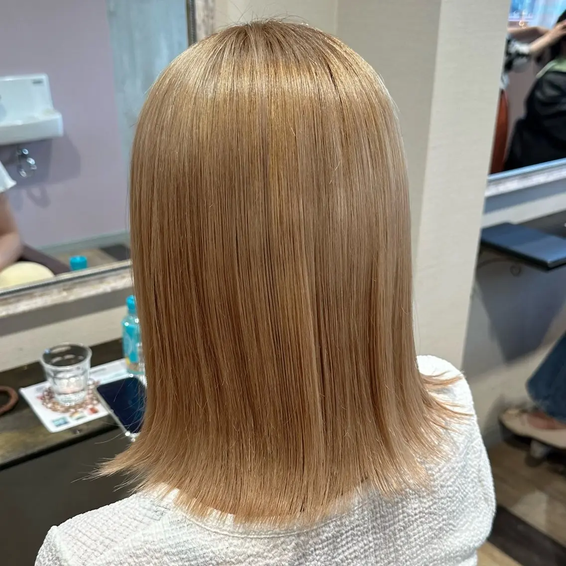 ミディアム カラー カット ヘアカラー トリートメント 柔らかいbeige ￤韓国￤🩰マユ🩰のヘアスタイル