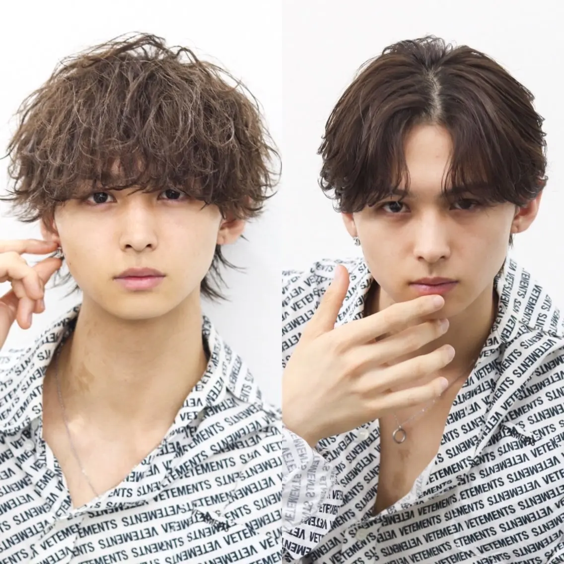 ミディアム カラー パーマ メンズ カット パーマ トリートメント ハイトーン/メンズマ ッシュ/KYOHEIのヘアスタイル