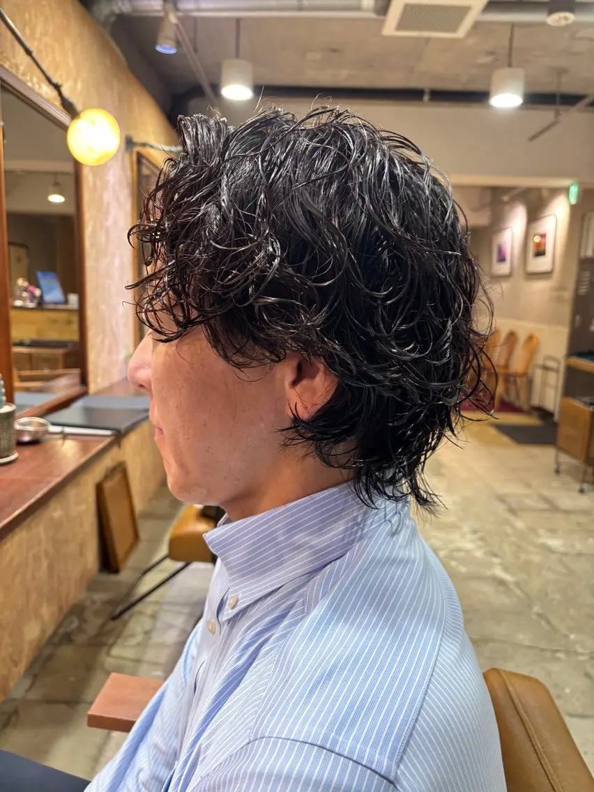 パーマ メンズ カット パーマ 落合 優樹のヘアスタイル