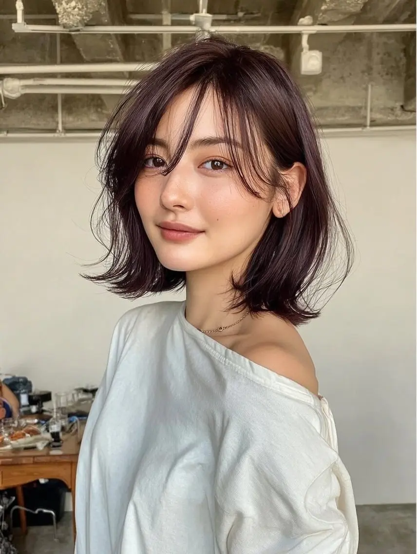 ミディアム カラー ヘアアレンジ ボブレイヤー ボブ くびれヘア 韓国風ヘア レイヤーカット カット ヘアカラー トリートメント ヘッドスパ ヘアセット レイヤーカット/艶髪 🎀笠原 優花🎀のヘアスタイル