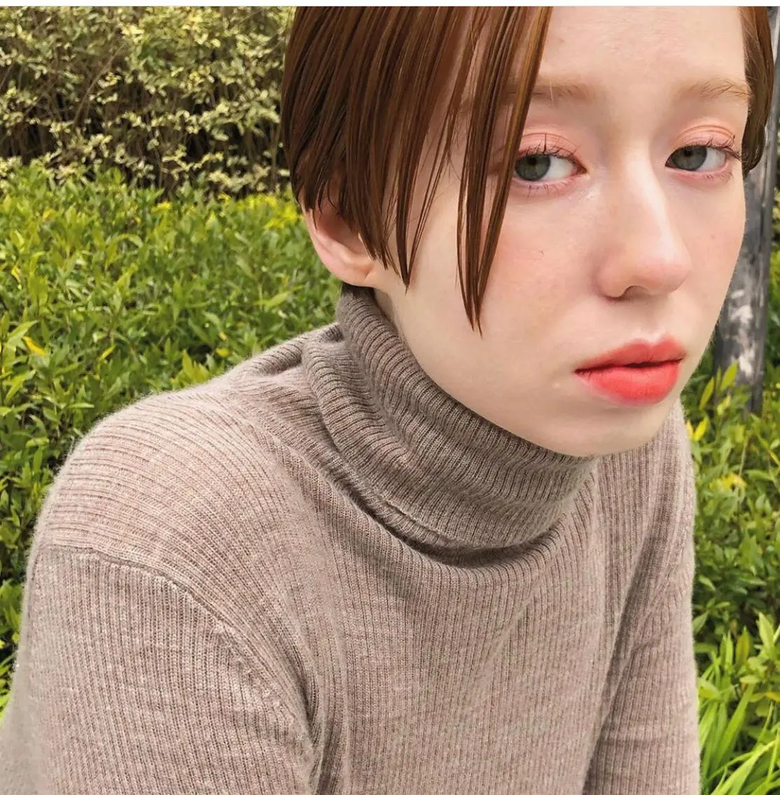 ショート ハンサムショート ショートヘア ボブ♡柔らかいカラー 實松栞理のヘアスタイル
