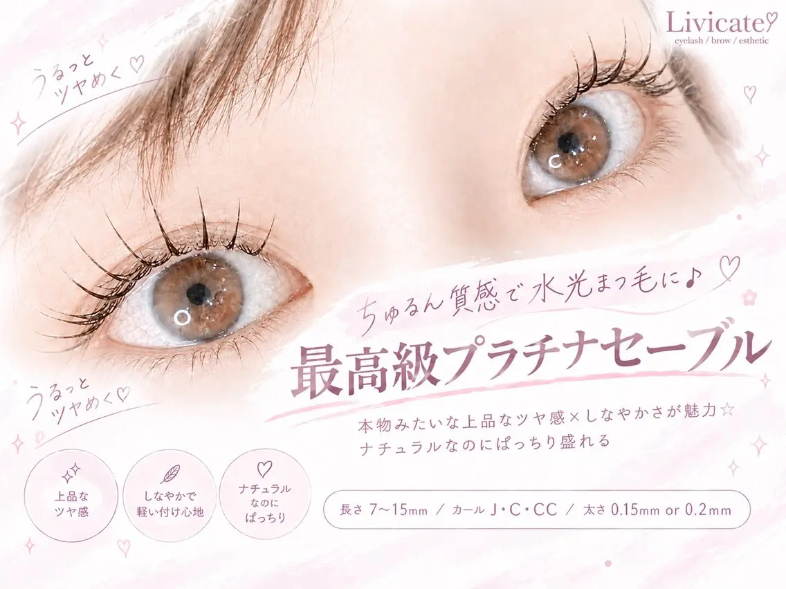 【ナチュ盛れeye👀🎀】プラチナセーブル🖤60分付け放題✨¥4,100⚠️遅れる場合は本数制限ありますの写真