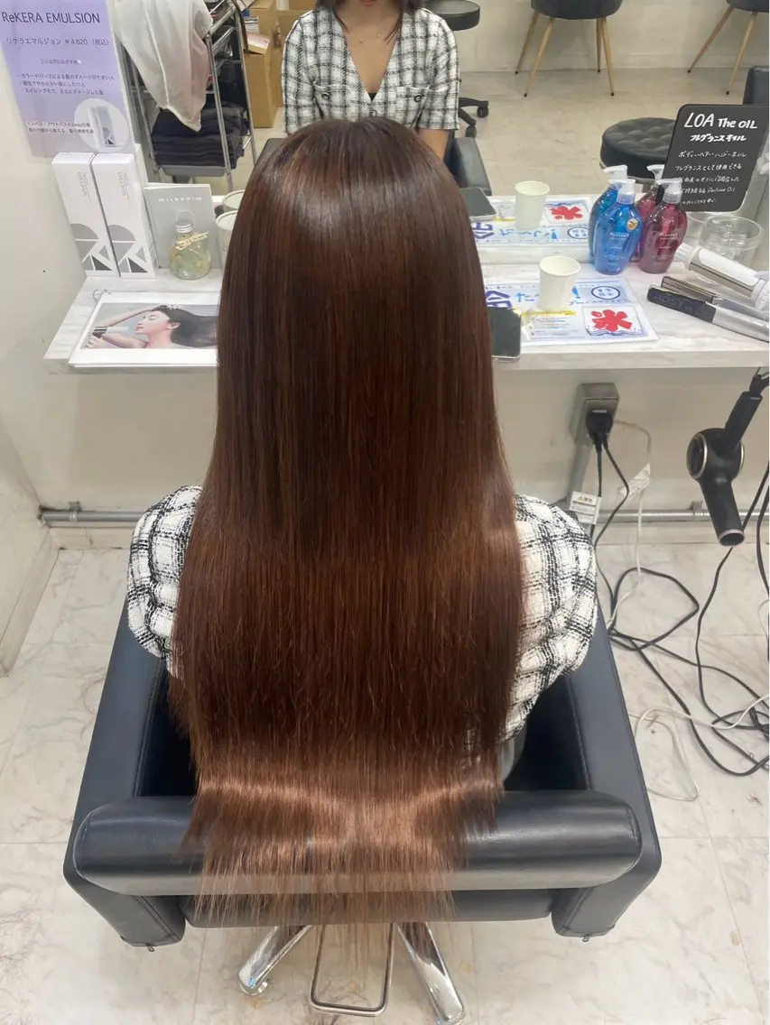 ロング カラー 髪質改善 艶髪矯正 エクステ かいり✂️のヘアスタイル