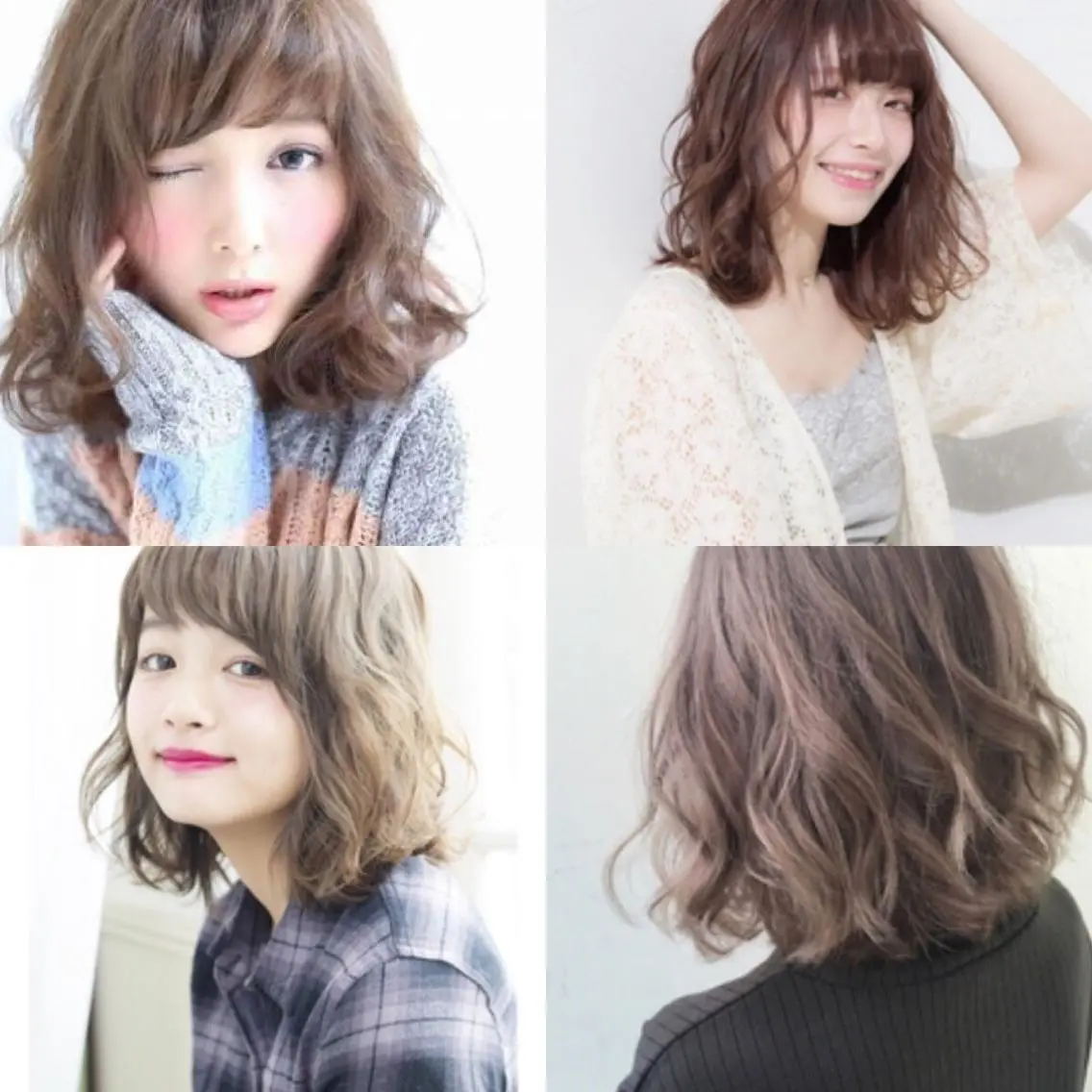 ミディアム ミディアムパーマ カット ヘアカラー ブリーチなしで 全国から予約殺到♡のヘアスタイル
