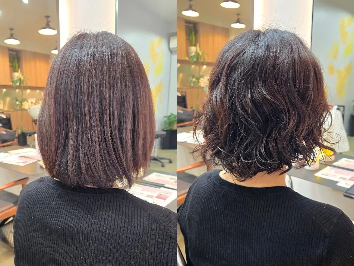 ミディアム パーマ ミディアムパーマ カット パーマ トリートメント 野村 果音(カノン)のヘアスタイル