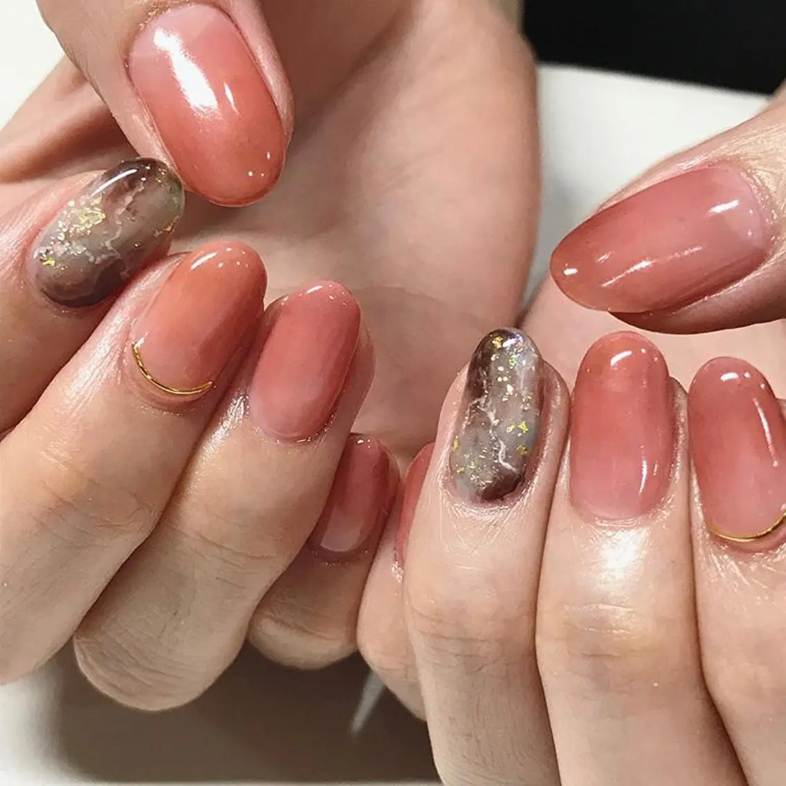 ネイル 渋谷／チップ長さ出し 👑アプレgel-xのネイルデザイン