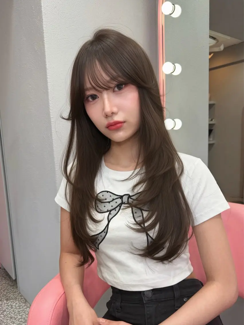 ロング カット ヘアカラー トリートメント 透明感カラー♡ 原宿美容室¦Rinaのヘアスタイル