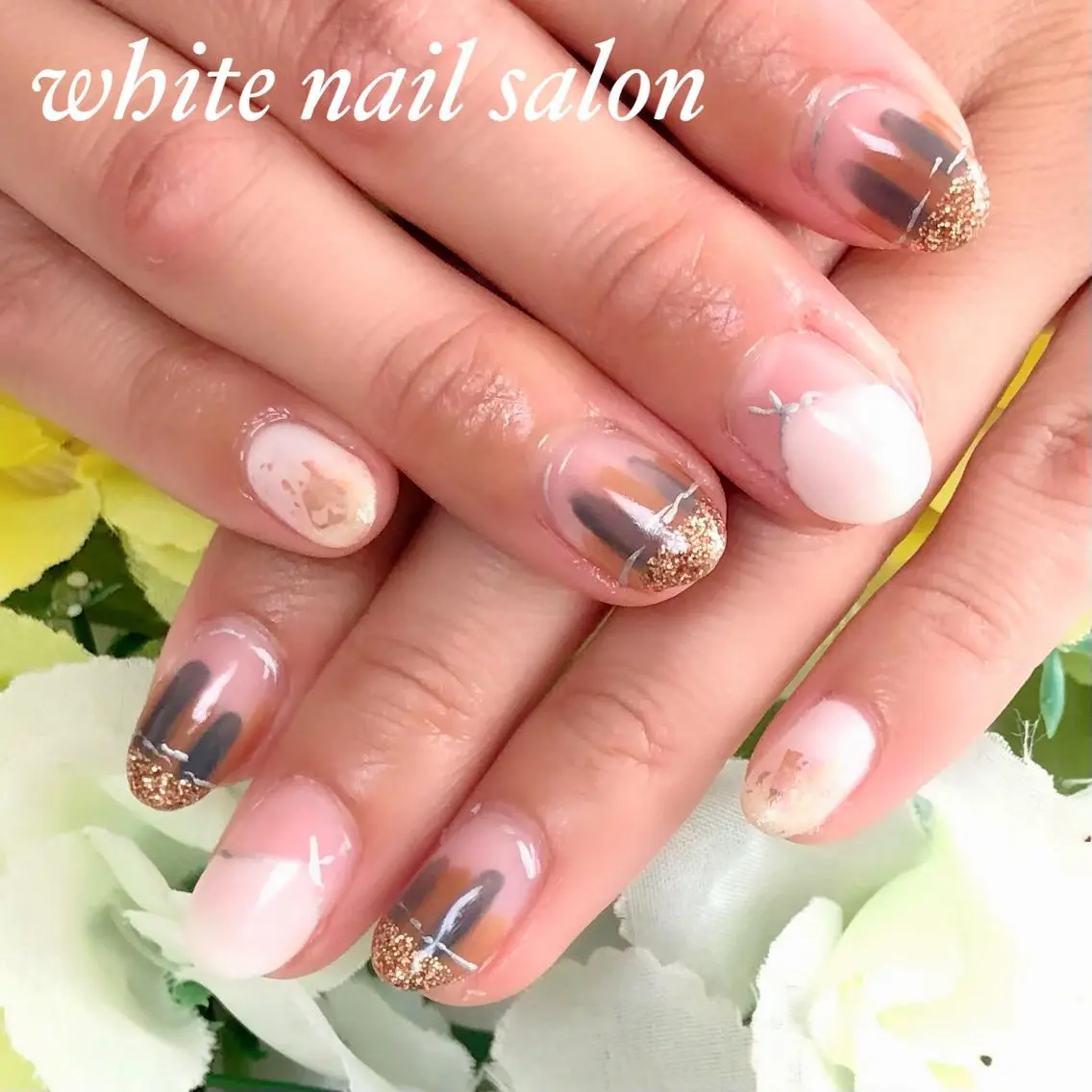 ネイル ジェルネイル ハードジェル 持ち込み ソフトジェル ハンドネイル white nail salonのネイルデザイン