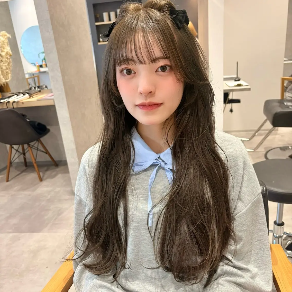ロング カラー カット ヘアカラー トリートメント 🍊暖色×顔周り 🍊cocoroのヘアスタイル