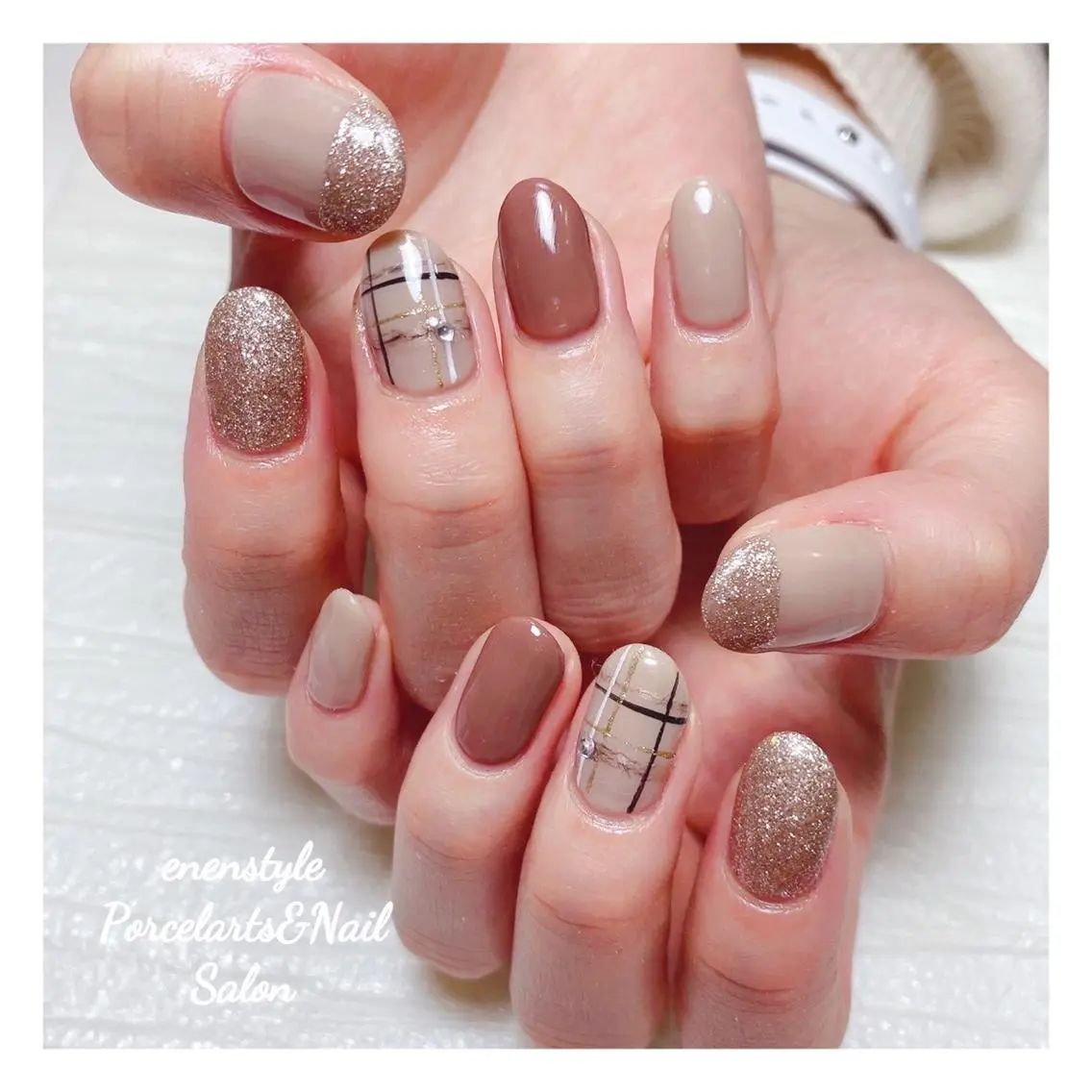 ミディアム ネイル 🐾enen style 🐾のネイルデザイン