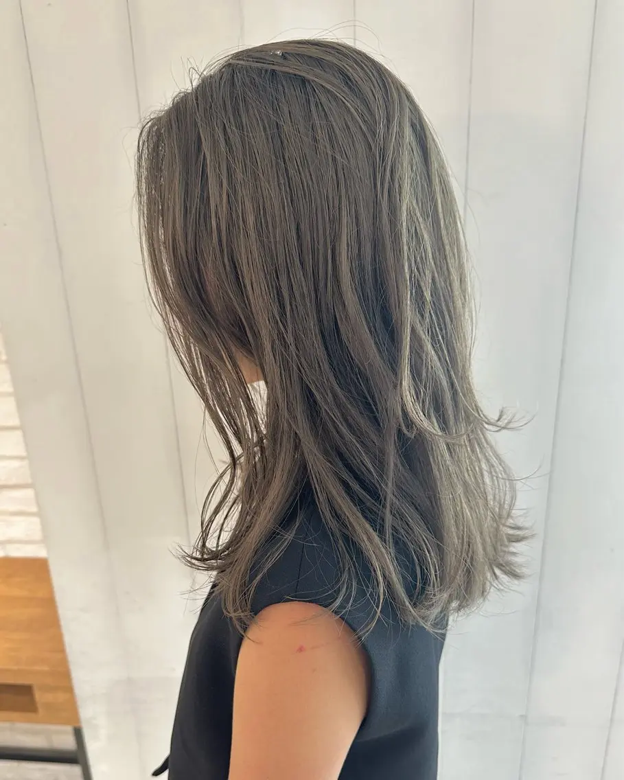 ミディアム カラー ヘアアレンジ レイヤーカット カット ヘアカラー トリートメント ヘアセット ブリーチなし透け感/ マンツーマン/Ryoのヘアスタイル