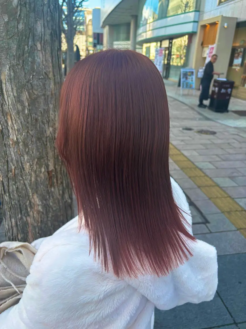 ミディアム カラー レッドカラー カット ヘアカラー あすか/ 松本/モデル様募集中のヘアスタイル