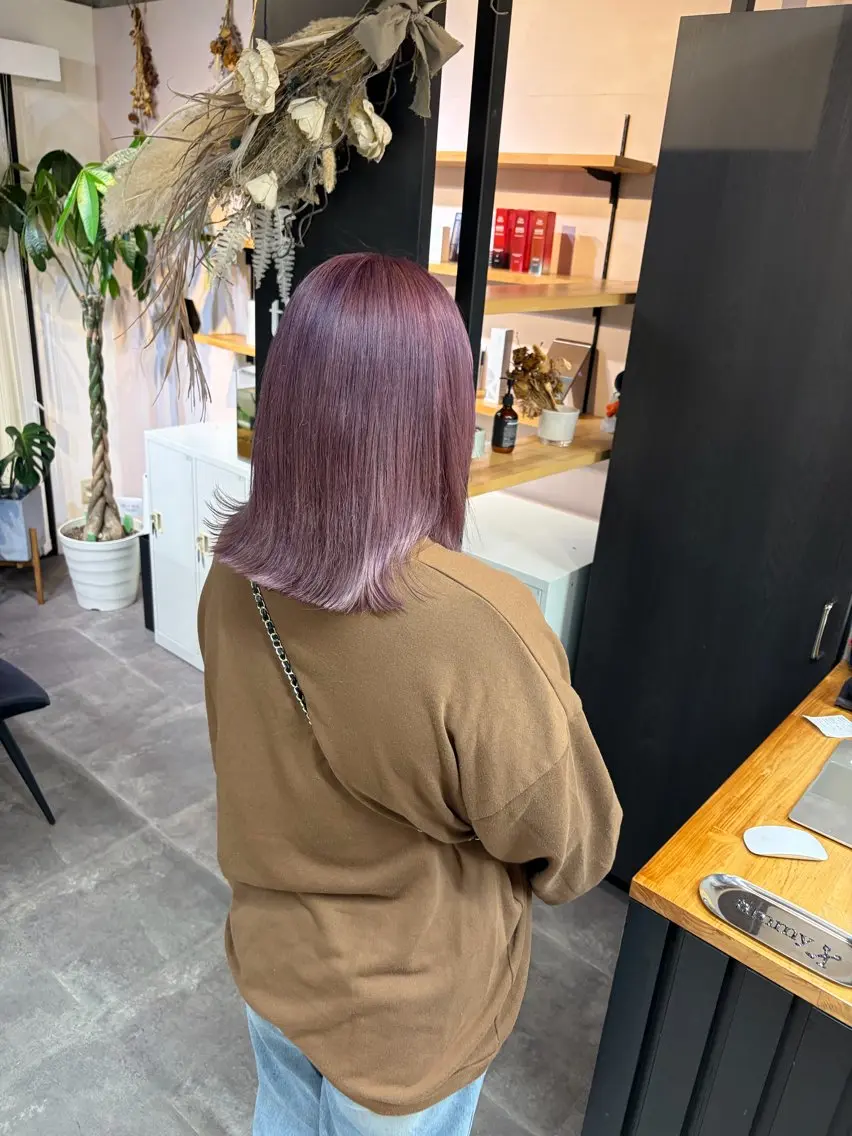 カラー ラベンダーカラー ラベンダーピンク ピンクカラー ンジハ えみのヘアスタイル