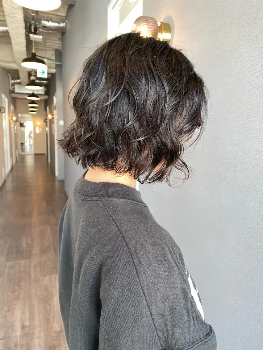 ミディアム パーマ カット パーマ トリートメント 似合わせカラーパーマ 🌿kitin米川のヘアスタイル