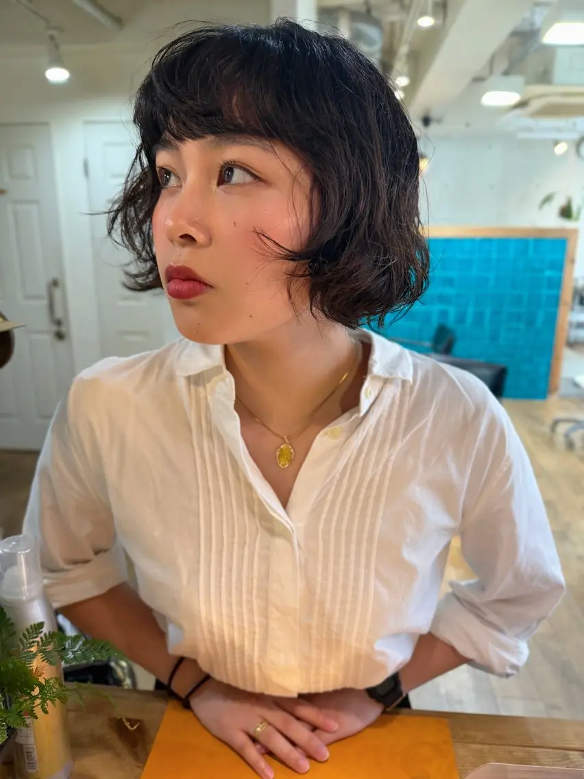 ショート パーマ カット パーマ YUKI 新宿カット パーマ/カラーのヘアスタイル