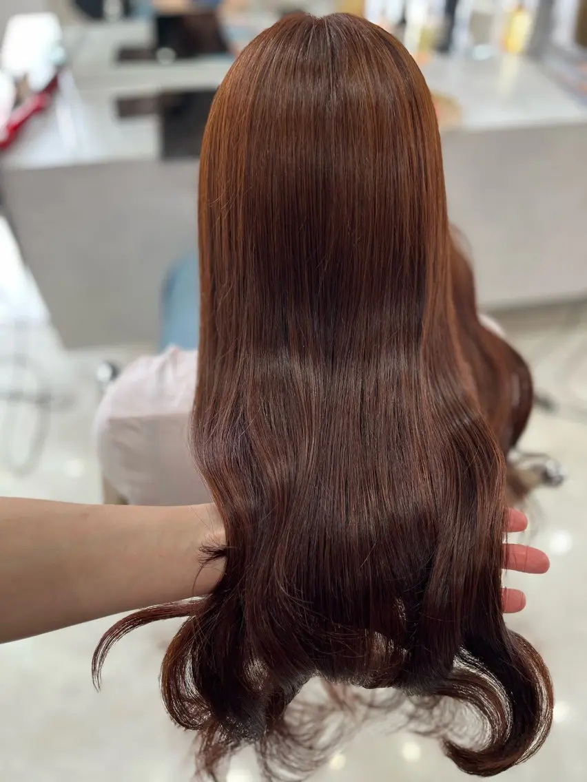 ロング カラー ブラウンカラー オレンジ オレンジブラウン ヘアカラー トリートメント 🫧ぷる艶カラー🫧 Yuubi🦩のヘアスタイル