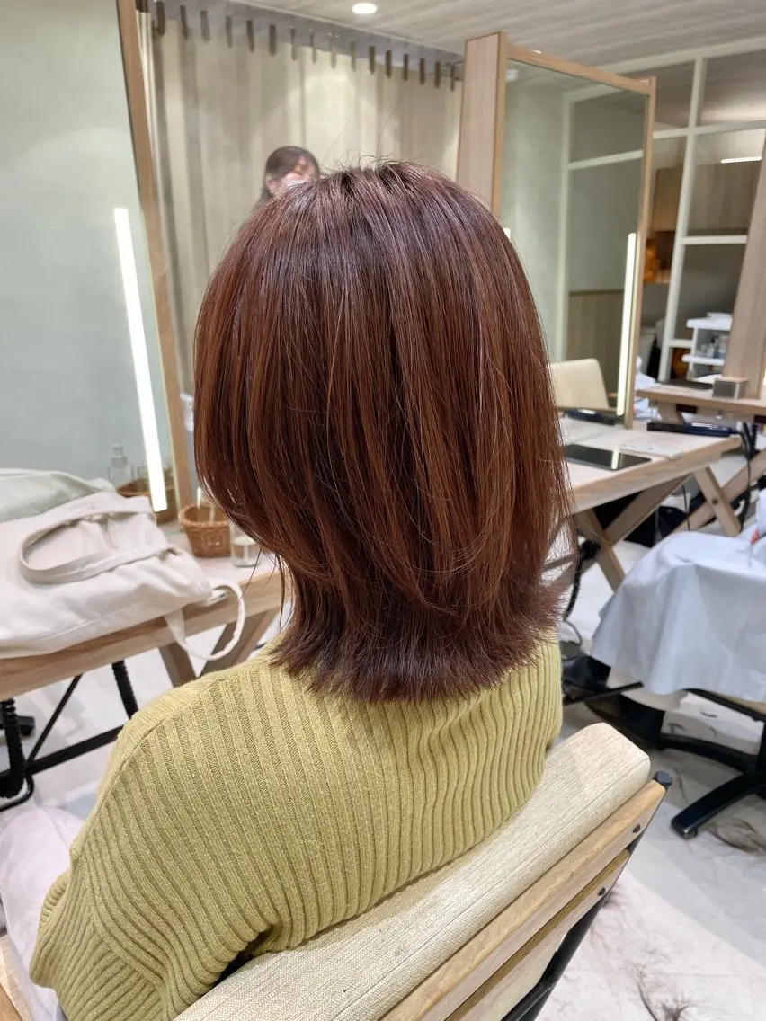ミディアム 似合わせカット ヘアカラー トリートメント カラー/レイヤー/ 髪質改善/PAAQのヘアスタイル