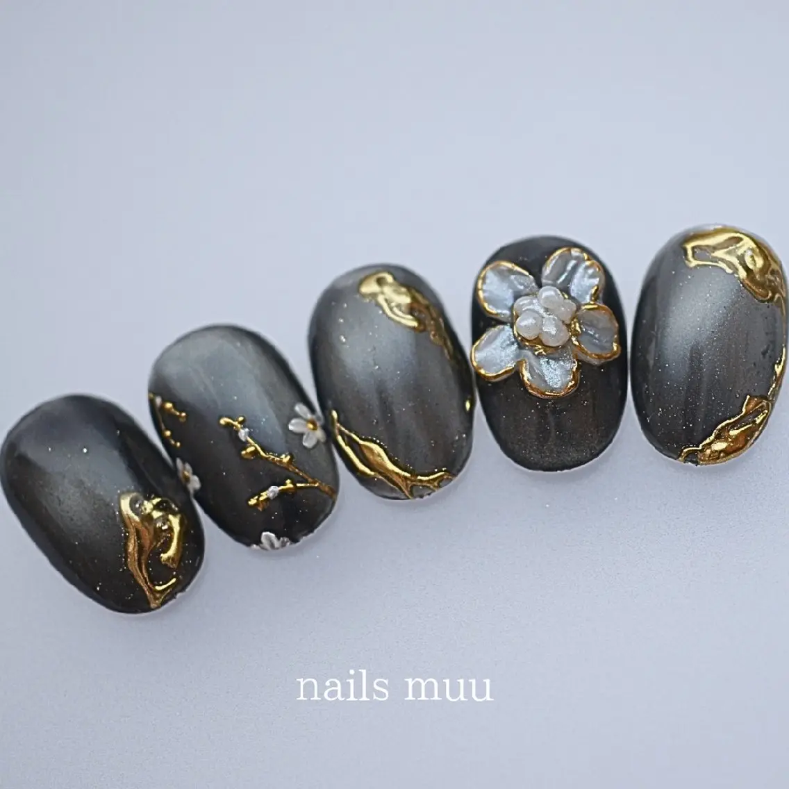 ネイル マグネットネイル 冬ネイル nails muu まゆのネイルデザイン