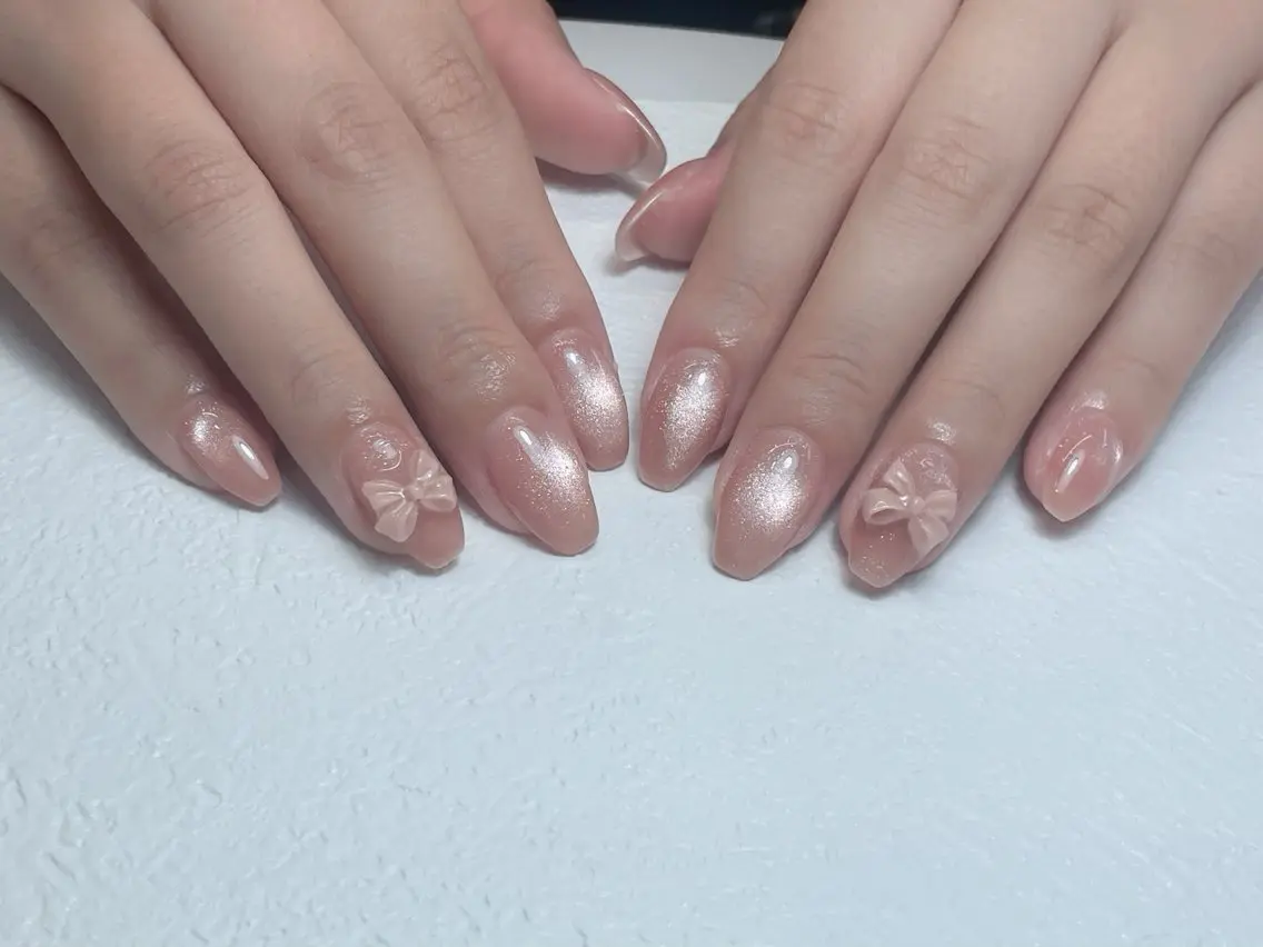 ネイル ボルドー ブラウン チークネイル 長さ出し フレンチネイル 中野駅から2分 MEO NAILのネイルデザイン