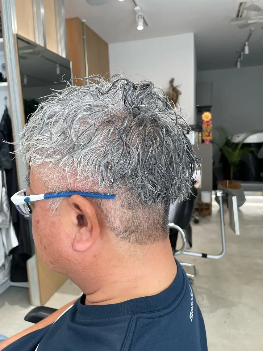 ショート パーマ メンズ カット パーマ 髪質改善/茅ヶ崎 マツモト リョウのヘアスタイル