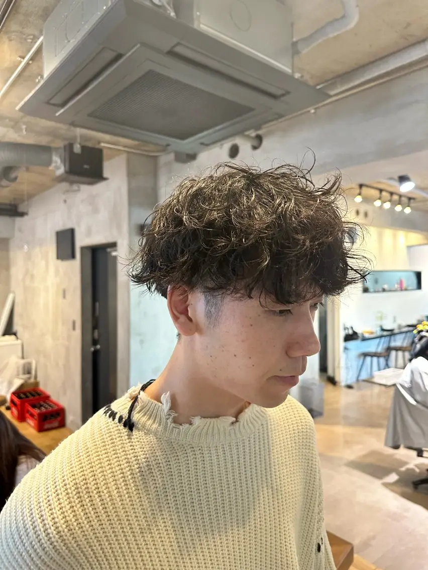 ショート パーマ メンズ カット パーマ スナップフォト確認 お願いします!竹内のヘアスタイル